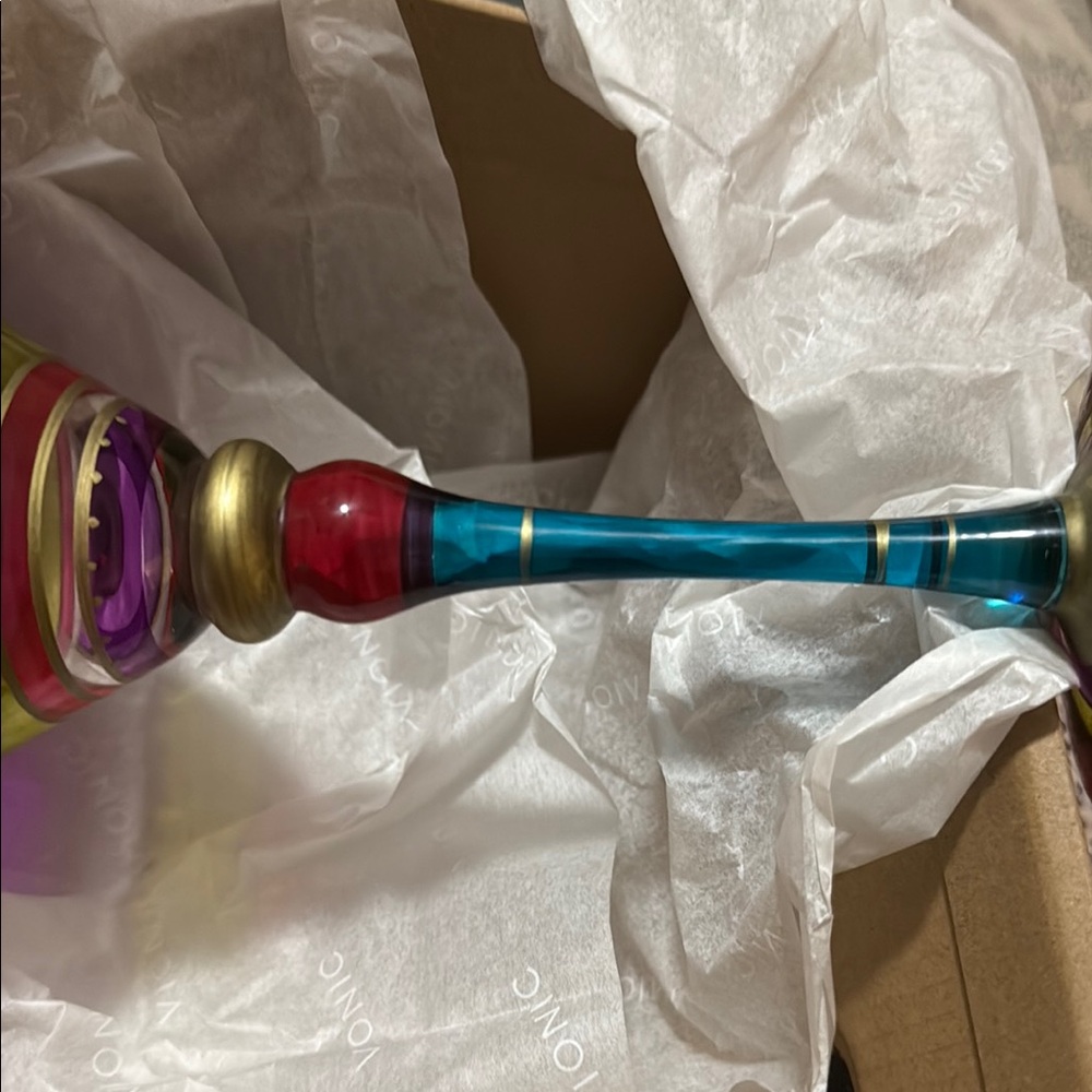 Colorful Art Glass Goblet - Picture 5 of 5